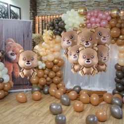 8 Pcs Bear Balloon 28 Inch Brown Bear Foil Helium Balloons Cute Animal Balloons for Baby Shower Decorations Bear Birthday Par...