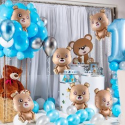 8 Pcs Bear Balloon 28 Inch Brown Bear Foil Helium Balloons Cute Animal Balloons for Baby Shower Decorations Bear Birthday Par...