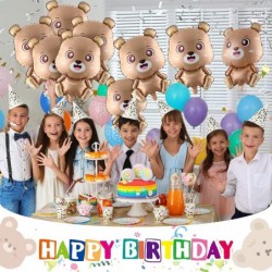 8 Pcs Bear Balloon 28 Inch Brown Bear Foil Helium Balloons Cute Animal Balloons for Baby Shower Decorations Bear Birthday Par...