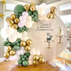 Sage Green Balloon Garland Arch Kit 151Pcs Olive Green Gold White Blush Balloon Arch Kit with Gold Star Balloons for Baby Sho...