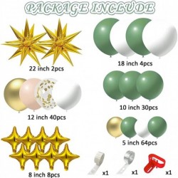 Sage Green Balloon Garland Arch Kit 151Pcs Olive Green Gold White Blush Balloon Arch Kit with Gold Star Balloons for Baby Sho...