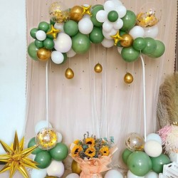 Sage Green Balloon Garland Arch Kit 151Pcs Olive Green Gold White Blush Balloon Arch Kit with Gold Star Balloons for Baby Sho...