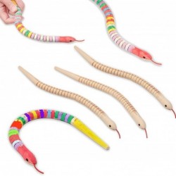 10Pcs 12 Inch Unfinished Wooden Wiggly Snakes Jointed Flexible Wooden Snake Blank Animal Model Crafts Toys for Arts $23.61 Ki...