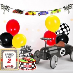 93pcs Two Fast Birthday Decorations Racing Car Theme 2nd Birthday Party Decorations Two Fast Cake Topper Backdrop Tablecloth ...