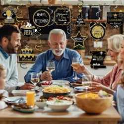 16 Pieces Retirement Party Decorations Black and Gold Retirement Hanging Decorations Retirement Party Supplies $15.45 Kids' P...