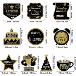 16 Pieces Retirement Party Decorations Black and Gold Retirement Hanging Decorations Retirement Party Supplies $15.45 Kids' P...