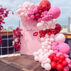 150Pcs Valentine's Day Balloon Garland Arch Kit Pink Red Rose Red Balloons 18" 10" 5" for Women Girls Valentine's Day Mother'...