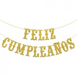 Gold Glitter Feliz Cumplea?os Banner - Spanish Happy Birthday Banner Mexican Fiesta Theme Birthday Party Decorations - Birthd...