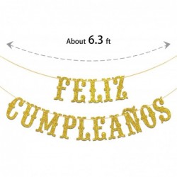 Gold Glitter Feliz Cumplea?os Banner - Spanish Happy Birthday Banner Mexican Fiesta Theme Birthday Party Decorations - Birthd...