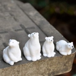 10pcs Polar Bear Toy Figurines Set Realistic Plastic Polar Figurines Animal Figures Polar Bear Cake Toppers for Home Decorati...