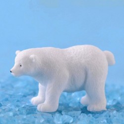 10pcs Polar Bear Toy Figurines Set Realistic Plastic Polar Figurines Animal Figures Polar Bear Cake Toppers for Home Decorati...