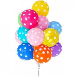 50 PCS Rainbow Polka Dot Balloons Kit - 12 Inch(30.48cm) MultiColor Polka Dot Latex Balloons for Happy Birthday Baby Shower W...