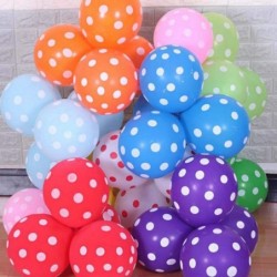 50 PCS Rainbow Polka Dot Balloons Kit - 12 Inch(30.48cm) MultiColor Polka Dot Latex Balloons for Happy Birthday Baby Shower W...