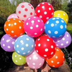 50 PCS Rainbow Polka Dot Balloons Kit - 12 Inch(30.48cm) MultiColor Polka Dot Latex Balloons for Happy Birthday Baby Shower W...