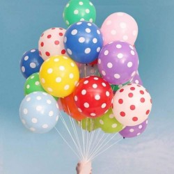 50 PCS Rainbow Polka Dot Balloons Kit - 12 Inch(30.48cm) MultiColor Polka Dot Latex Balloons for Happy Birthday Baby Shower W...