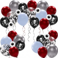 26 pcs Halloween Rose Skull Balloon Set Black Burgundy White Skeleton Halloween Party Balloon for Costume Birthday Engagement...