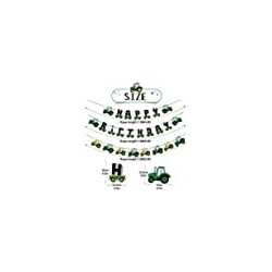 Green Tractor Balloons Birthday Decorations Hanging Happy Birthday Banner Cake Topper Baby Shower Party Supplies $31.01 Kids'...