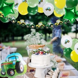 Green Tractor Balloons Birthday Decorations Hanging Happy Birthday Banner Cake Topper Baby Shower Party Supplies $31.01 Kids'...