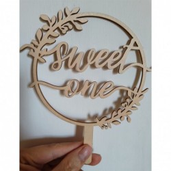 Sweet One Cake Topper - Sweet 1st Boy and Girl Birthday Party Decoration (Wooden) $16.16 Kids' Party Decorations