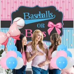 Gender Reveal Party Decorations Baseball Gender Reveal Party Decorations with Baseballs or Bows Backdrop Latex Balloons for B...