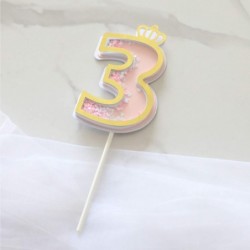 3st Cake topper Kids Birthday Party 3st Wedding Anniversary Cake Topper Party Supplies (pink 3) $14.32 Kids' Party Decorations