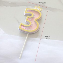 3st Cake topper Kids Birthday Party 3st Wedding Anniversary Cake Topper Party Supplies (pink 3) $14.32 Kids' Party Decorations