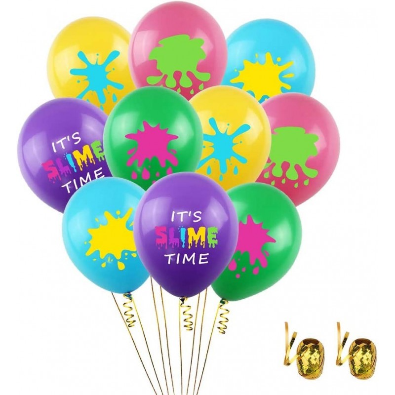 50Pcs Slime Balloons for Slime Birthday Party It's Slime Time Party Balloons Bouquet 12 Inch Latex Balloons for Kids Colorful...