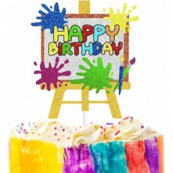 Art Happy Birthday Cake Topper Painting Graffiti Drawing Artist Painter Brush Palette Themed Happy Birthday Cake Decoration $...