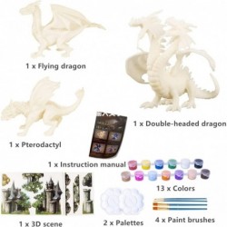 Dragon Toys Painting Art Kit DIY Dragon Painting Kit Arts and Crafts for Kids Kids Art Set Paint Your Own Kit 3D Dragon Gift ...