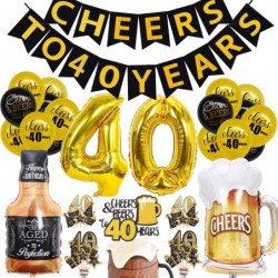 40th Birthday Decorations Kit - Cheers to 40 Years Banner Balloon - 40 Years Old Party Supplies 40th Anniversary Decorations ...