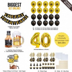 40th Birthday Decorations Kit - Cheers to 40 Years Banner Balloon - 40 Years Old Party Supplies 40th Anniversary Decorations ...