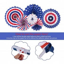 14 PSC Patriotic Party Decorations 4th of July American Flag Party Supplies Foldable Colorful Paper Fans Tissue Paper Pom Pom...