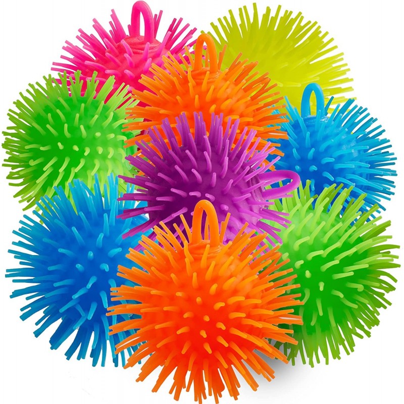 Puffer Balls (Pack of 12) - Stress Relief Balls Bulk Neon Sensory Stress Relief & Therapy Ball Toy for Kids for Goodie Bags S...