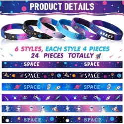 24 Pieces Outer Space Party Silicone Bracelets Alien Astronaut Toys Rubber Wristbands Alien Astronaut Toys Galaxy Star Space ...