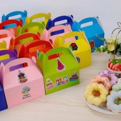 Rainbow Party Favor Gift Boxes 16pcs Thickened Paper Gable Treat Box Colorful Candy Snack Goodie Bag for Holidays Kids Birthd...