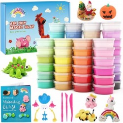 56 Colors Air Dry Clay Modeling Clay Kit Soft and Stretchy Magic Clay in Cups with Sculpting Tools Accessories Best Gift Art ...