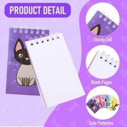 24 Pcs Mini Notebooks Cat Mini Notepads Cat Spiral Pocket Notebooks Cute Cat Top Bound Memo Books Cat Party Favors for Kids B...