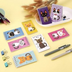 24 Pcs Mini Notebooks Cat Mini Notepads Cat Spiral Pocket Notebooks Cute Cat Top Bound Memo Books Cat Party Favors for Kids B...