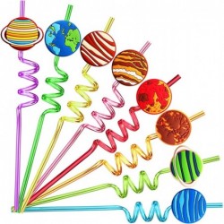 24 Planet Straws for Kids Outer Space Party Supplies Favors Solar System Party Gift with 2 Cleaning Brushes $27.97 Kids' Part...