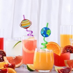 24 Planet Straws for Kids Outer Space Party Supplies Favors Solar System Party Gift with 2 Cleaning Brushes $27.97 Kids' Part...