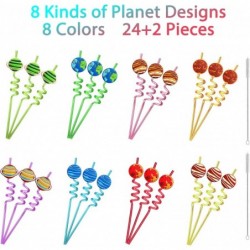 24 Planet Straws for Kids Outer Space Party Supplies Favors Solar System Party Gift with 2 Cleaning Brushes $27.97 Kids' Part...