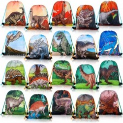 20 Pcs Dinosaur Party Favors Bags Dinosaur Drawstring Gift Bag Dinosaur Party Supplies Bags Dino Backpack Treat Bag for Kids ...