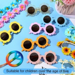 36 Pcs Hippie Costume Accessories Set 60s 70s Retro Boho Groovy Party Decorations Include 12 Hippie Round Flower Glasses 12 P...