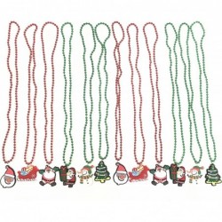 12 Pcs Christmas Tree Pendant Beads Party Holiday Necklaces Santa Claus Christmas Tree Snowman Pendants Christmas necklaces… ...