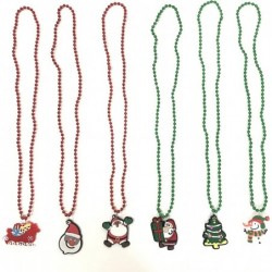 12 Pcs Christmas Tree Pendant Beads Party Holiday Necklaces Santa Claus Christmas Tree Snowman Pendants Christmas necklaces… ...