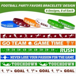 Football Bracelets Accessories 48Pcs Football Rubber Wristbands Inspirational Motivational Bracelets Football Gifts for Teen ...