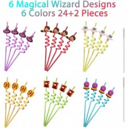 24 Harry Straws for Kids Wizard Potter Party Supplies Favors Magic Wizard School Party Gift with 2 Cleaning Brushes $29.01 Ki...