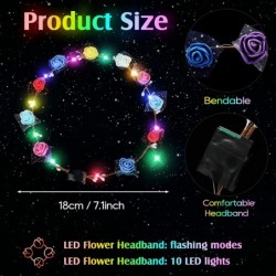 72 Pack Glow in the Dark Party Supplies LED Glasses Light Up Glasses LED Flower Crown Headband Multicolor LED Flower Wreath G...