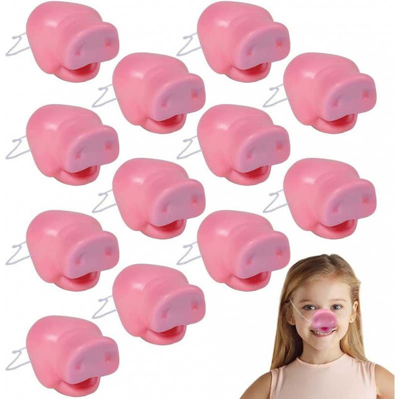 Pig Animal Noses Set of 12 Pig Party Supplies for Kids Pig Noses with Elastic Head Straps and Comfortable Plastic Dress Up Su...