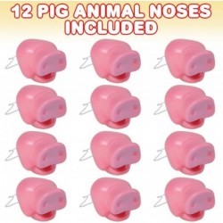 Pig Animal Noses Set of 12 Pig Party Supplies for Kids Pig Noses with Elastic Head Straps and Comfortable Plastic Dress Up Su...